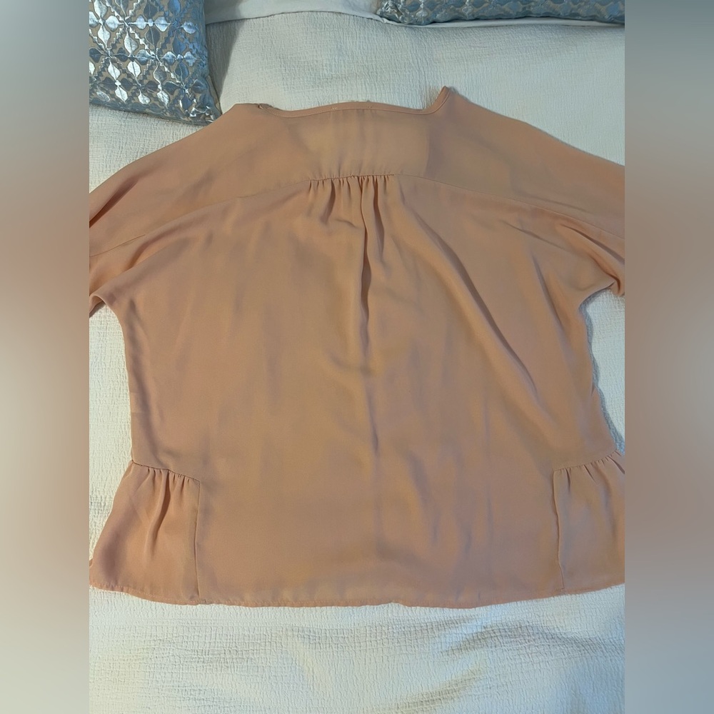 Pink Ruffled 3/4 Sleeve Blouse - Picture 13 of 13